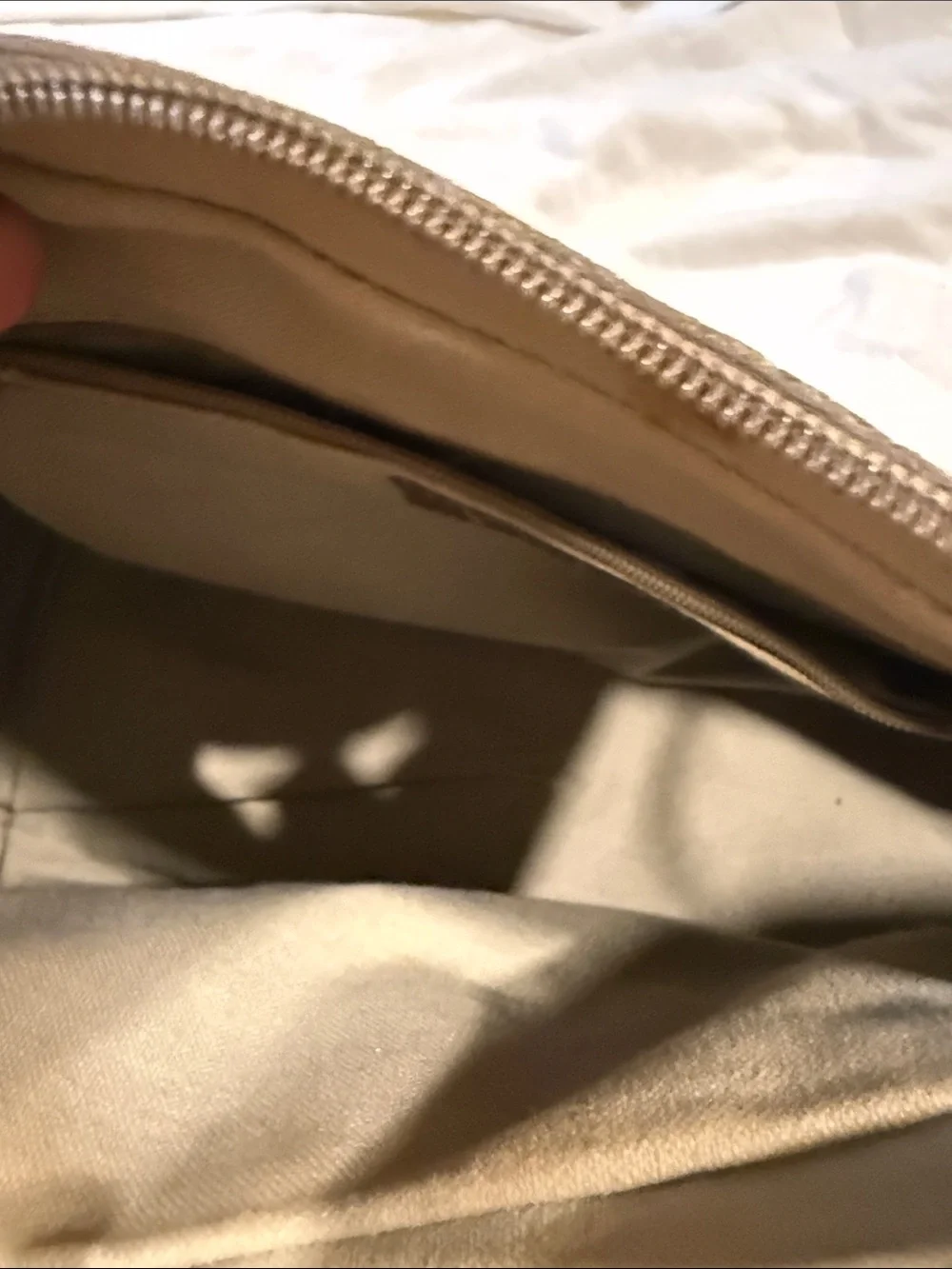 Liz Claiborne Taupe Triangle-Print Top-Handle Satchel